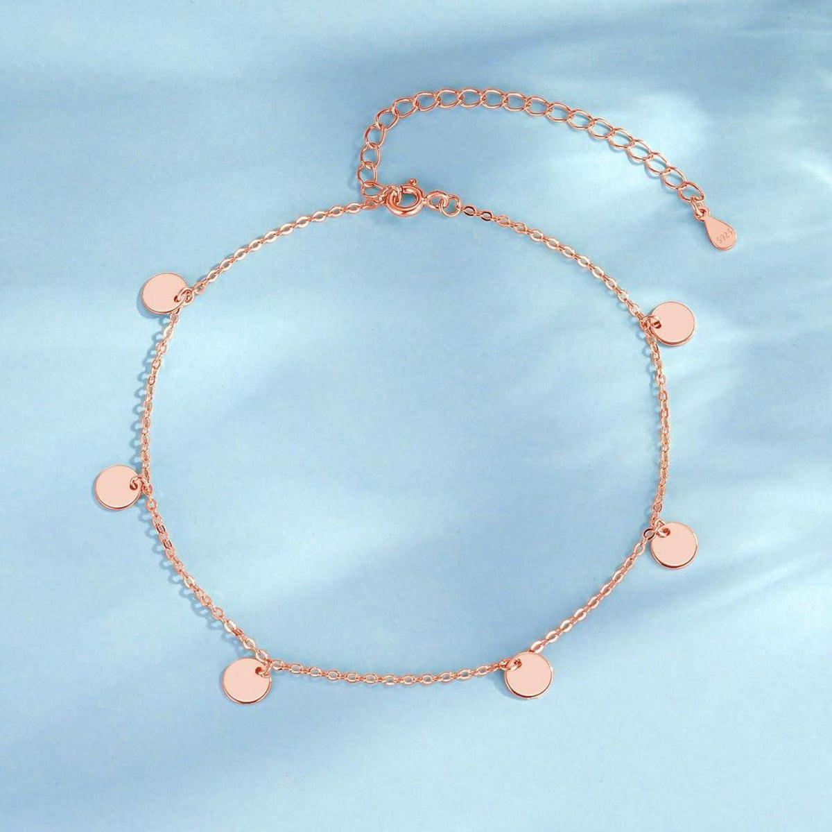 Silber Fußkettchen 925 Strand Sommer Damen Verstellbar Fußspange