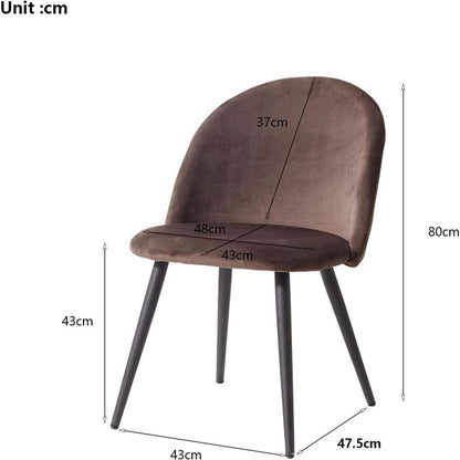 Samt Esszimmerstuhl Set (2/4/6) Braun – Modern & Komfortabel