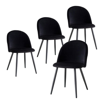 Samt Esszimmerstuhl Set (2/4/6) – Schwarz