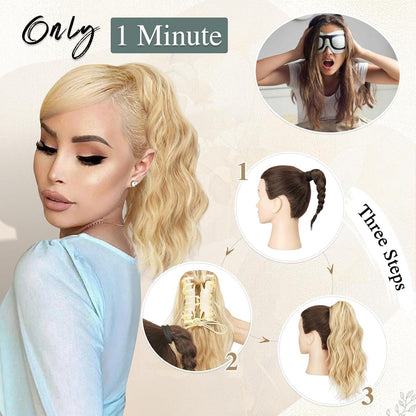 Lockiger Pferdeschwanz Clip-in Haarverlängerung – Blond & Brauntöne