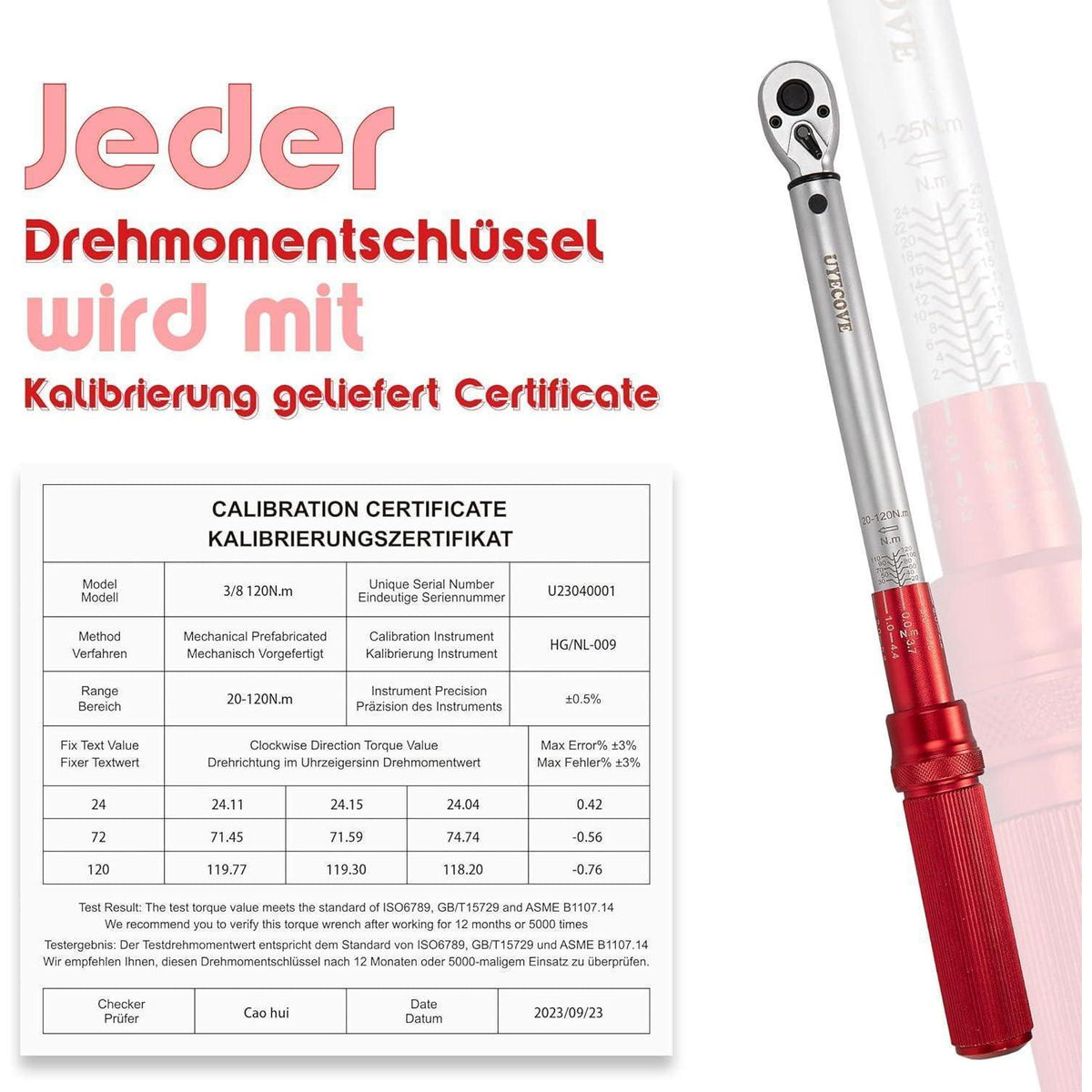 Drehmomentschlüssel Set 3-teilig 1/4" 3/8" 1/2" 5-220Nm