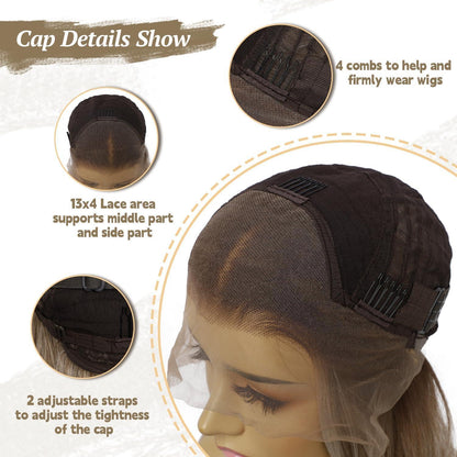 Graue Körperwelle Lace Front Perücke Synthetisch 26 Zoll