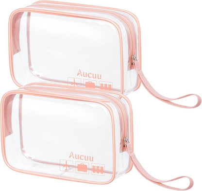 Transparente Kulturtasche 2er Set PVC Kosmetiktasche wasserdicht