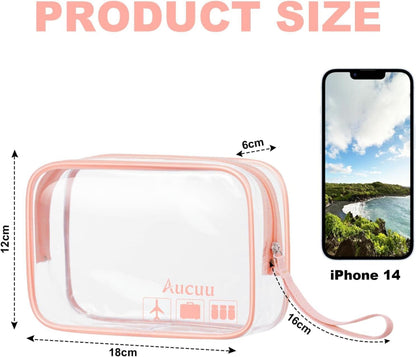 Aucuu Kulturtasche Transparent 2 Stück