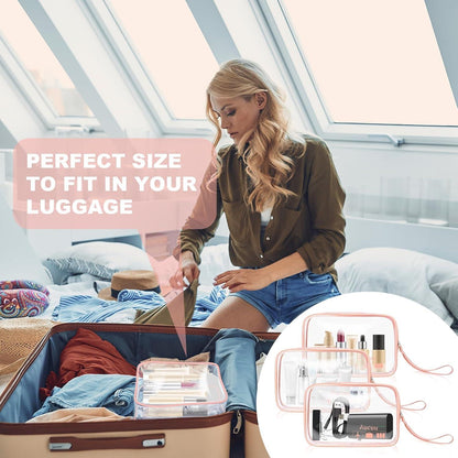 Klare transparente Kulturtasche 2er-Set wasserdichte PVC-Reisetaschen
