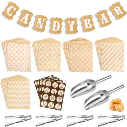 67tlg Candybar Zubehör Set mit Zuckerzange und Schaufeln