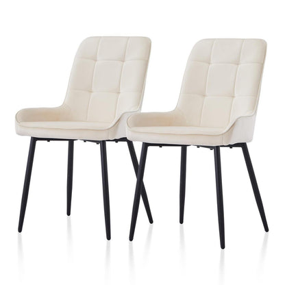 Samt Esszimmerstühle 2er Set – Gepolstert & Bequem