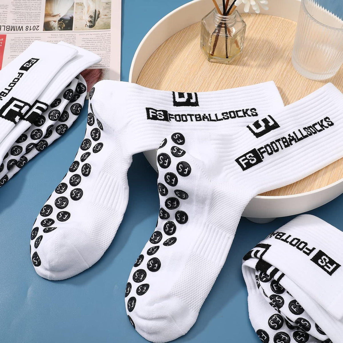 5er Pack Fußballsocken 39-46 Anti-Rutsch Sportsocken Herren Damen