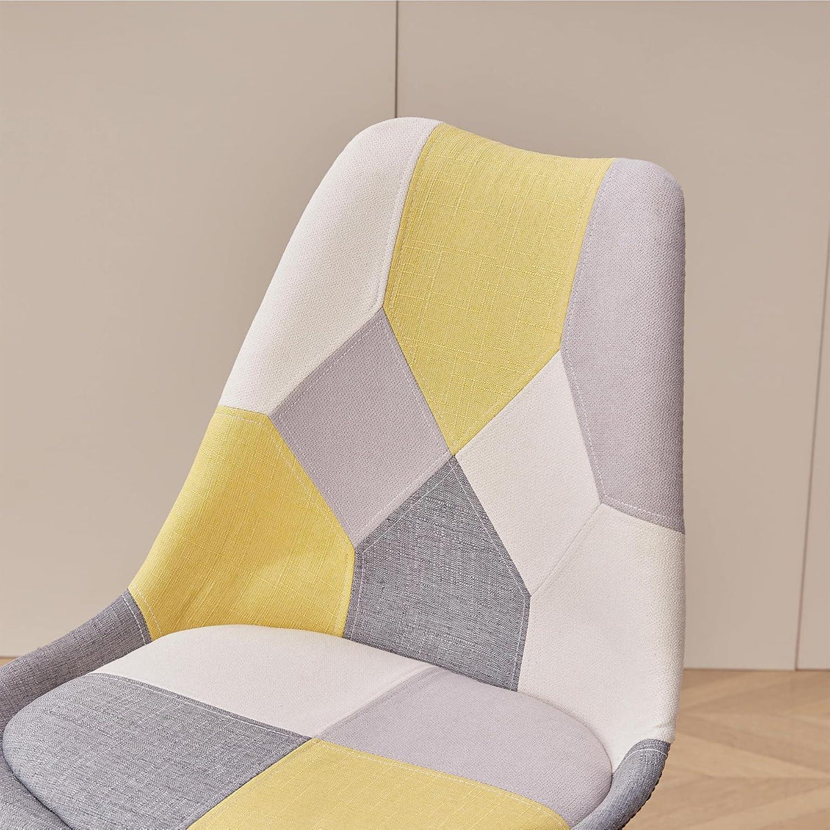 Patchwork Esszimmerstühle Set (2) - Gelb mit Sitzkissen