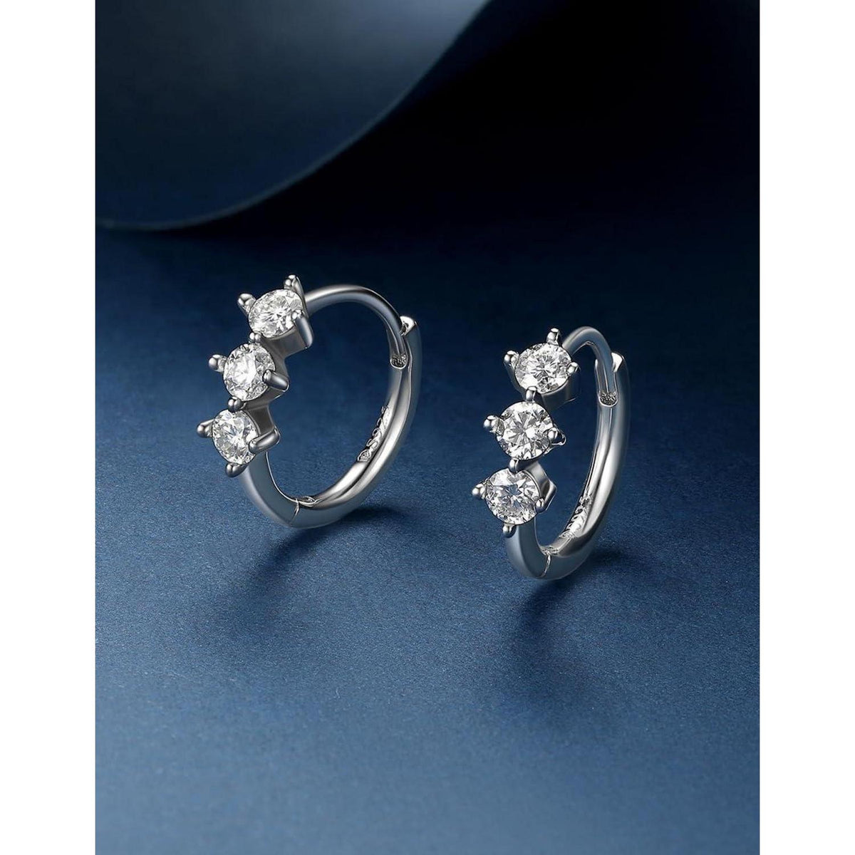 Creolen mit Moissanit Diamant Anhänger, Silber 925, Romantisches Geschenk