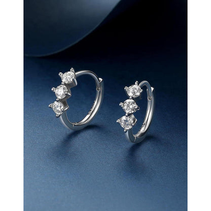 Creolen mit Moissanit Diamant Anhänger, Silber 925, Romantisches Geschenk