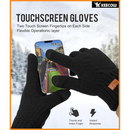 Warme Winterhandschuhe Herren mit Touchscreen Funktion