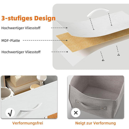 Kommode mit 10 Stoffschubladen, Weiß – Schlafzimmer Organizer