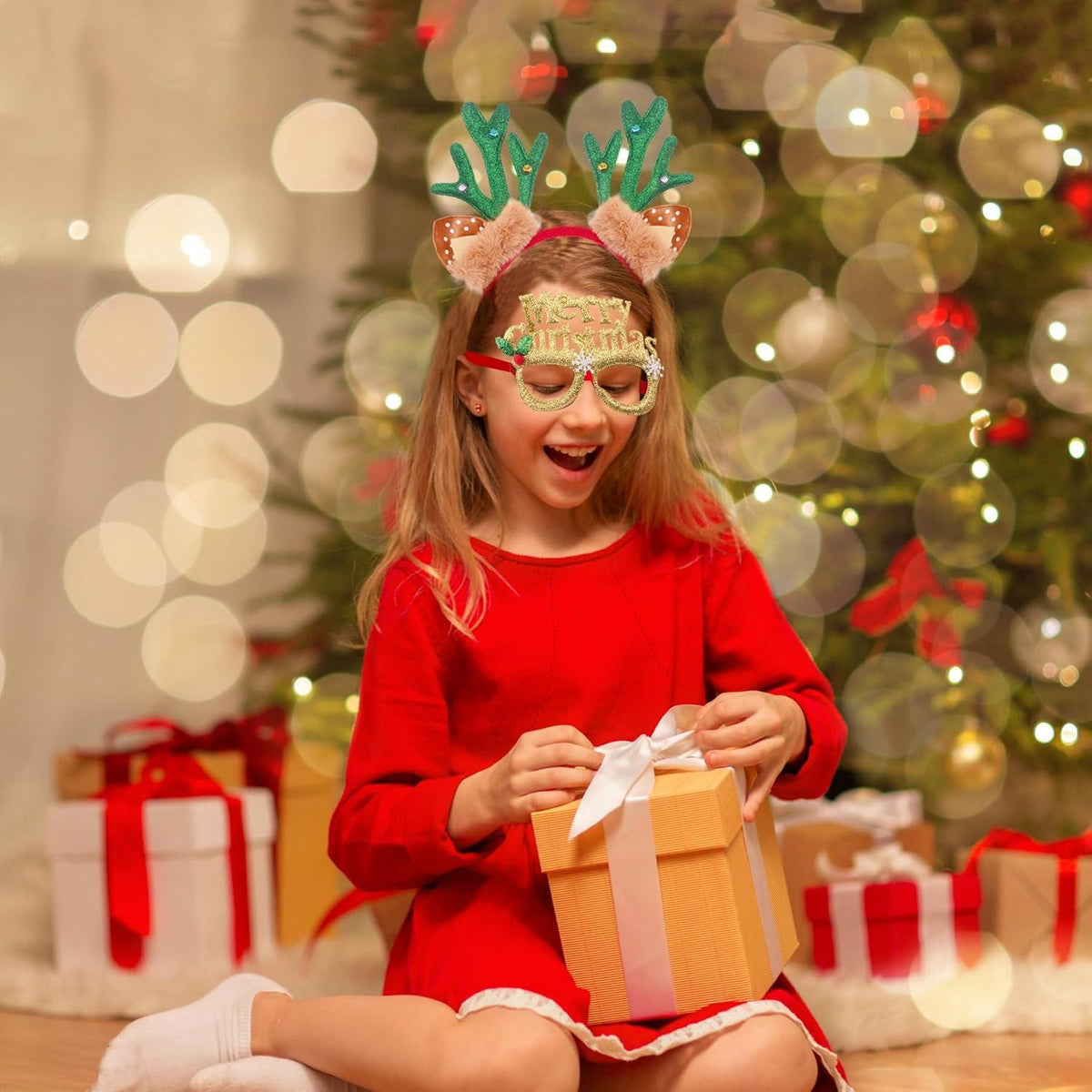 Weihnachts Haarreifen und Brille Set, 20-teilig, Party Kostüm, Weihnachtsschmuck