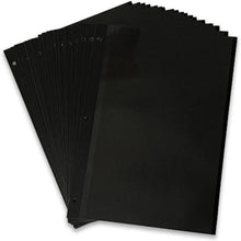 30er Pack Selbstklebende Nachfüllseiten für Leinen Fotoalben Schwarz
