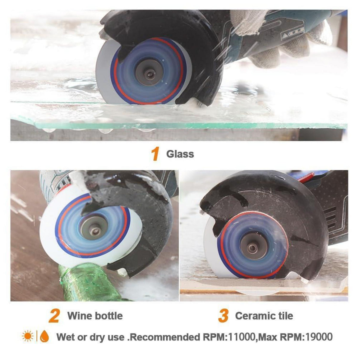 Diamanttrennscheibe 125mm für Glas & Porzellan, 10 Stück