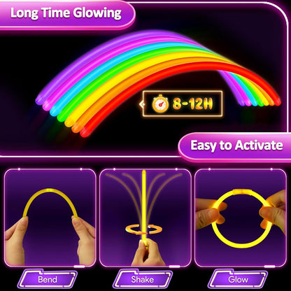 326 Stück Neon Party Knicklichter mit 176 Verbindern