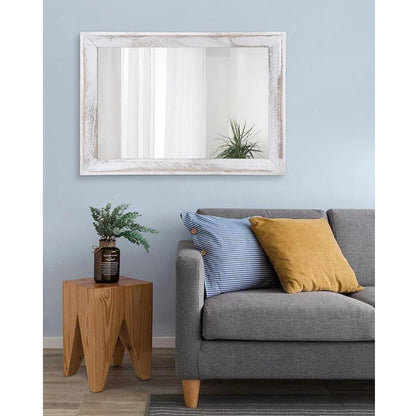 Großer Wandspiegel 70x50cm rustikales Holzdekor
