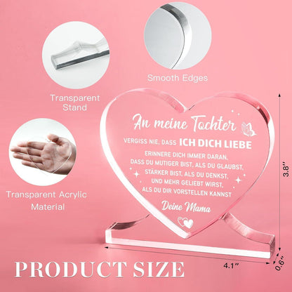 Herzförmiges Acryl-Geschenk für Tochter von Mama