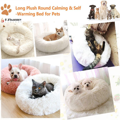 Rundes Hundebett Flauschig Donut – Bequemes Hundesofa 90cm