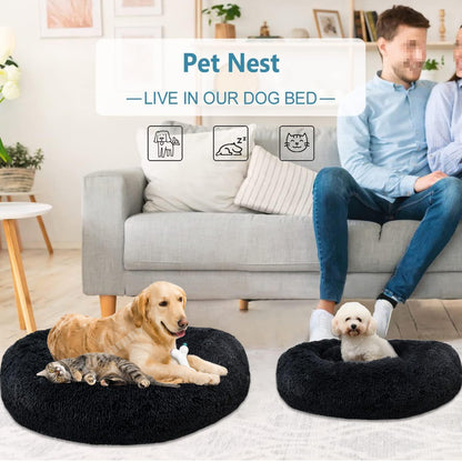 Rundes Hundebett Flauschig Donut – Bequemes Hundesofa 2XL