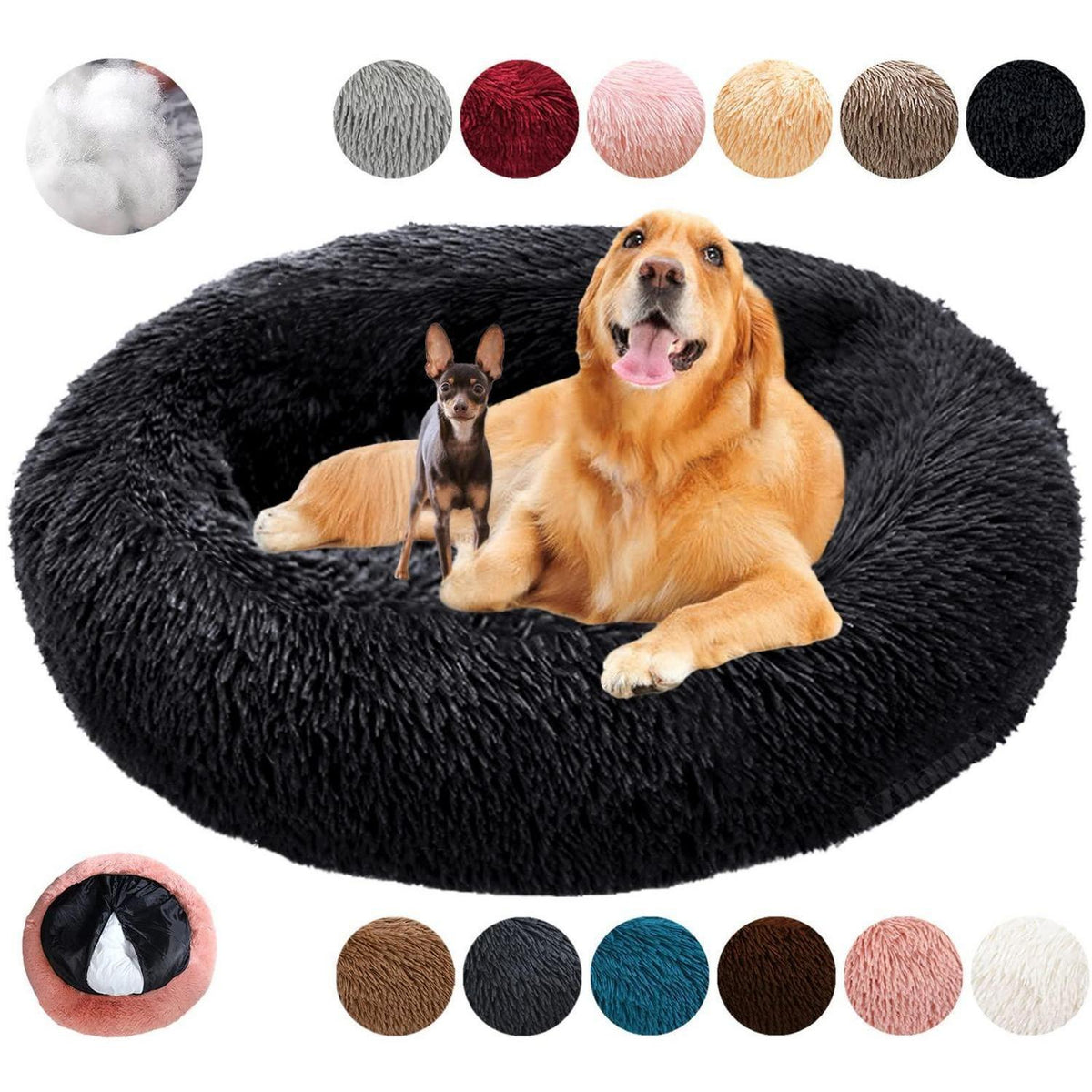 Rundes Hundebett Flauschig Donut – Bequemes Hundesofa 4XL
