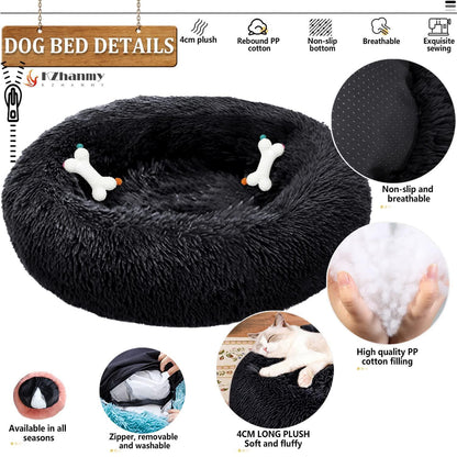 Rundes Hundebett Flauschig Donut – Bequemes Hundesofa 4XL