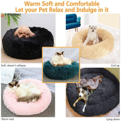 Rundes Hundebett Flauschig Donut – Bequemes Hundesofa in 12 Farben