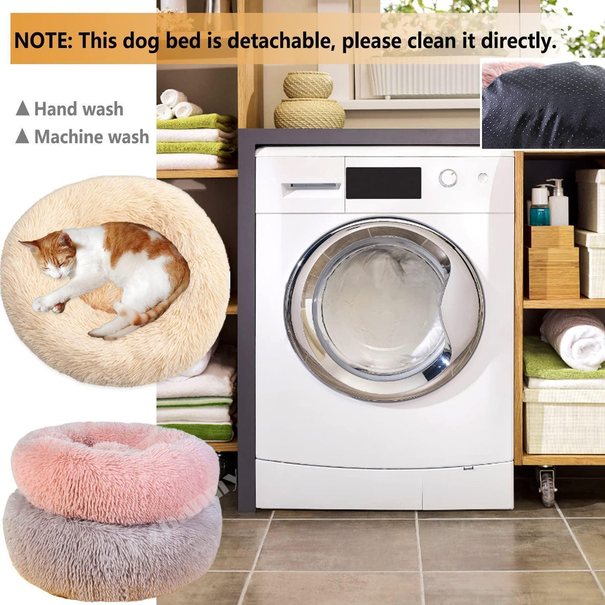 Rundes Hundebett Flauschig Donut – Bequemes Hundesofa 4XL