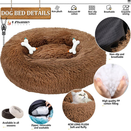 Rundes Hundebett Flauschig Donut – Bequemes Hundesofa 4XL