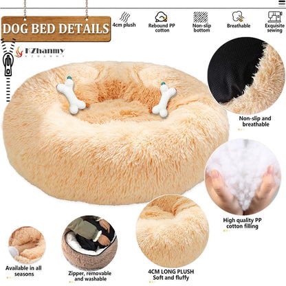 Rundes Hundebett Flauschig Donut – Bequemes Hundesofa 2XL