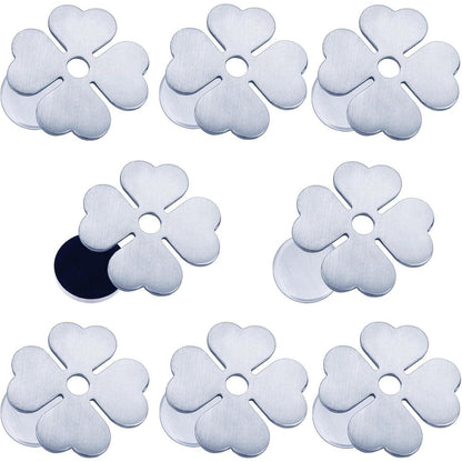 8x Tischdeckenbeschwerer Edelstahl Kleeblatt Magnetisch Schwer für Draußen