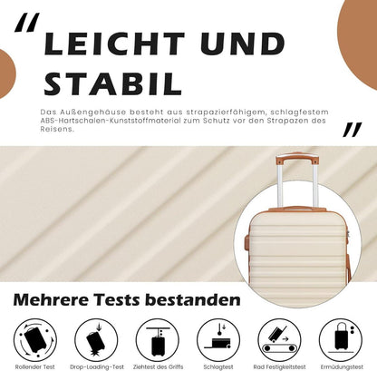 COOLIFE ABS Hartschalen Koffer Set 3tlg Blau/Rot