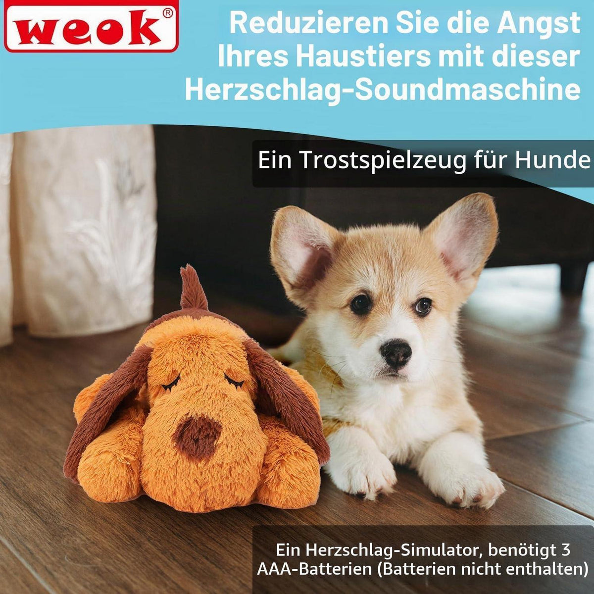 Herzschlag-Kuschelkissen für Welpen – Angstlinderung & Schlafhilfe