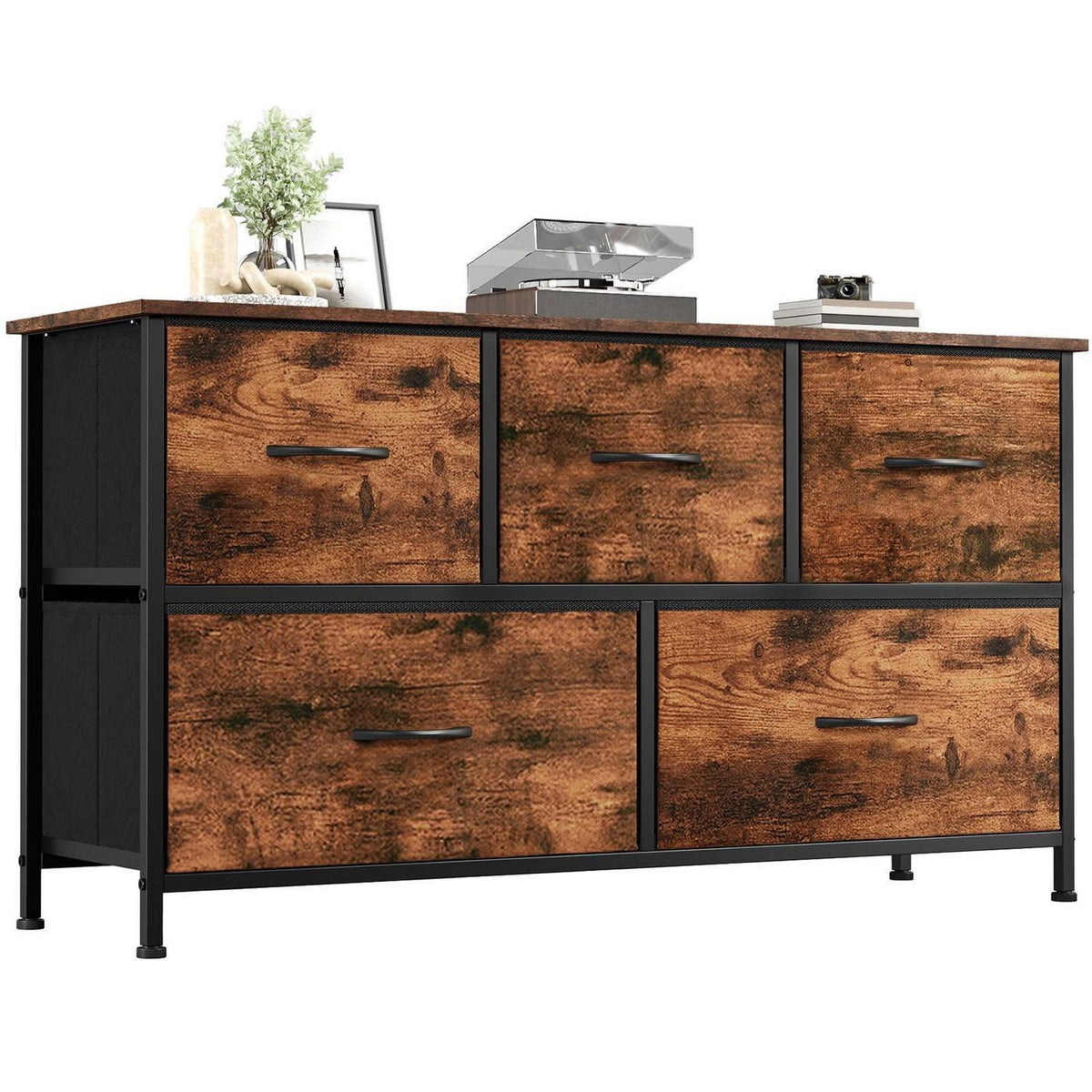 Kommode mit 5 Stoffschubladen – Schlafzimmer Organizer