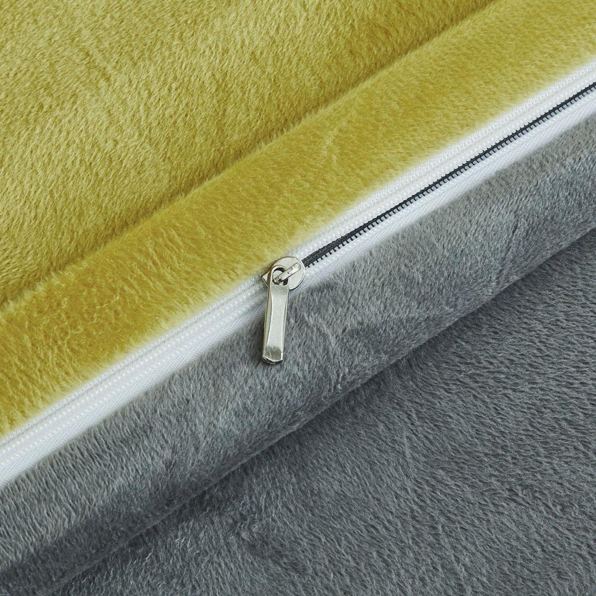 Winter Bettwäsche Set Fleece Gelb Grau 220x240cm