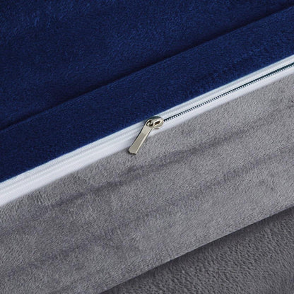 Winter Bettwäsche 220x240cm - Marineblau, Grau, Blau & Coral Fleece