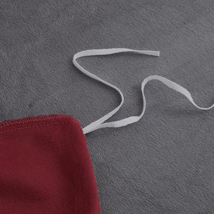 Kuschelige Coral Fleece Bettwäsche Set 135x200cm Rot/Weinrot/Grau