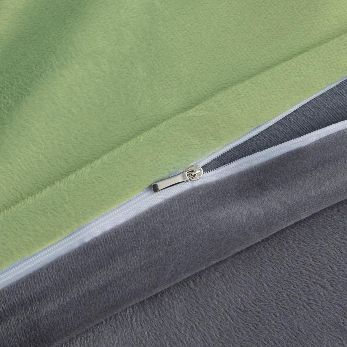 Flanell Bettwäsche Set 220x240cm Grün Salbeigrün Grau