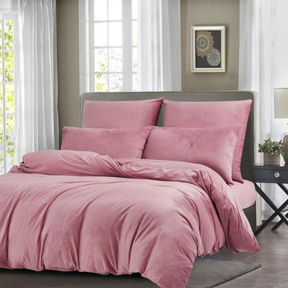 Fleece Bettwäsche Set Rosa – Kuschelig & Flauschig 220x240cm