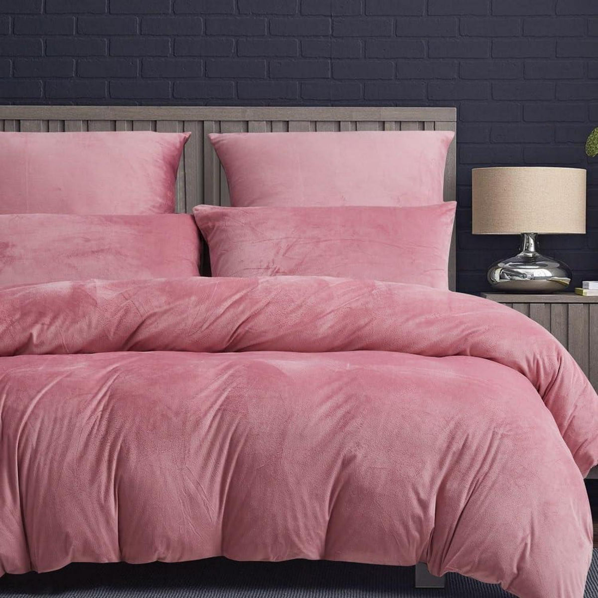 Fleece Bettwäsche Set Rosa – Kuschelig & Flauschig 220x240cm