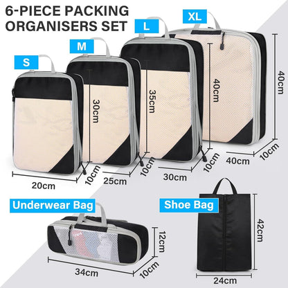 Packwürfel Set mit Kompression 4-teilig/6-teilig - Koffer