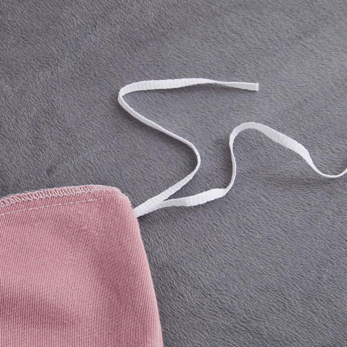 Flauschige Fleece Bettwäsche Set 135x200 Rosa Altrosa Grau