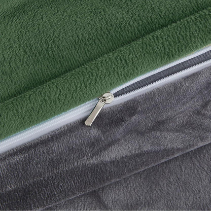 Winter Bettwäsche Fleece 200x220cm - Grün, Grau, Olivgrün
