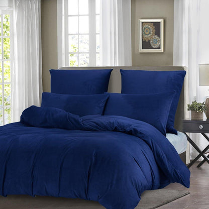 Warme Winter Bettwäsche Set 135x200 Blau & Dunkelblau