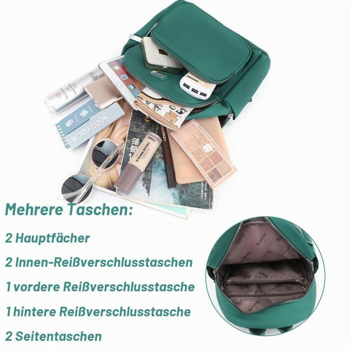 Damen Schulrucksack Klein Saphirblau – Wasserdichter Daypack