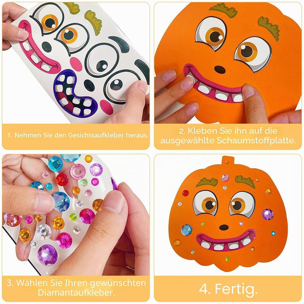 Halloween Bastelset Kinder – Kürbis & Halloween Deko DIY