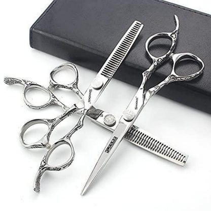 7-Zoll Friseurschere Rosenmuster – Japanisches Edelstahl-Set