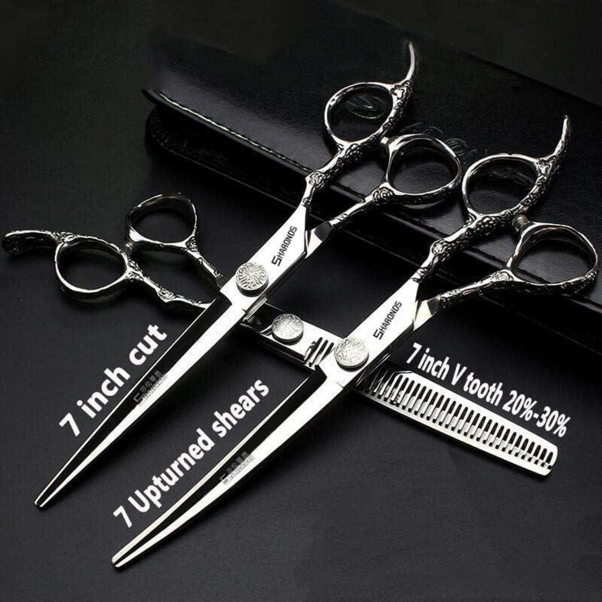 7-Zoll Friseurschere Set Rosenmuster – Japanisches Edelstahl