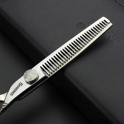 7-Zoll Friseurschere Set Rosenmuster – Japanisches Edelstahl